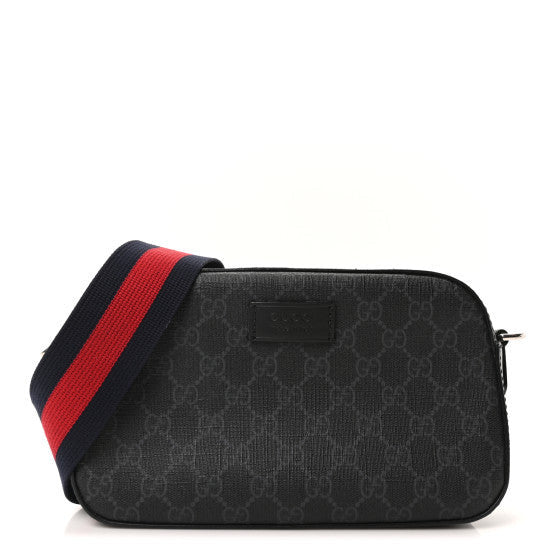 GG Supreme Monogram Web Shoulder Bag  Black