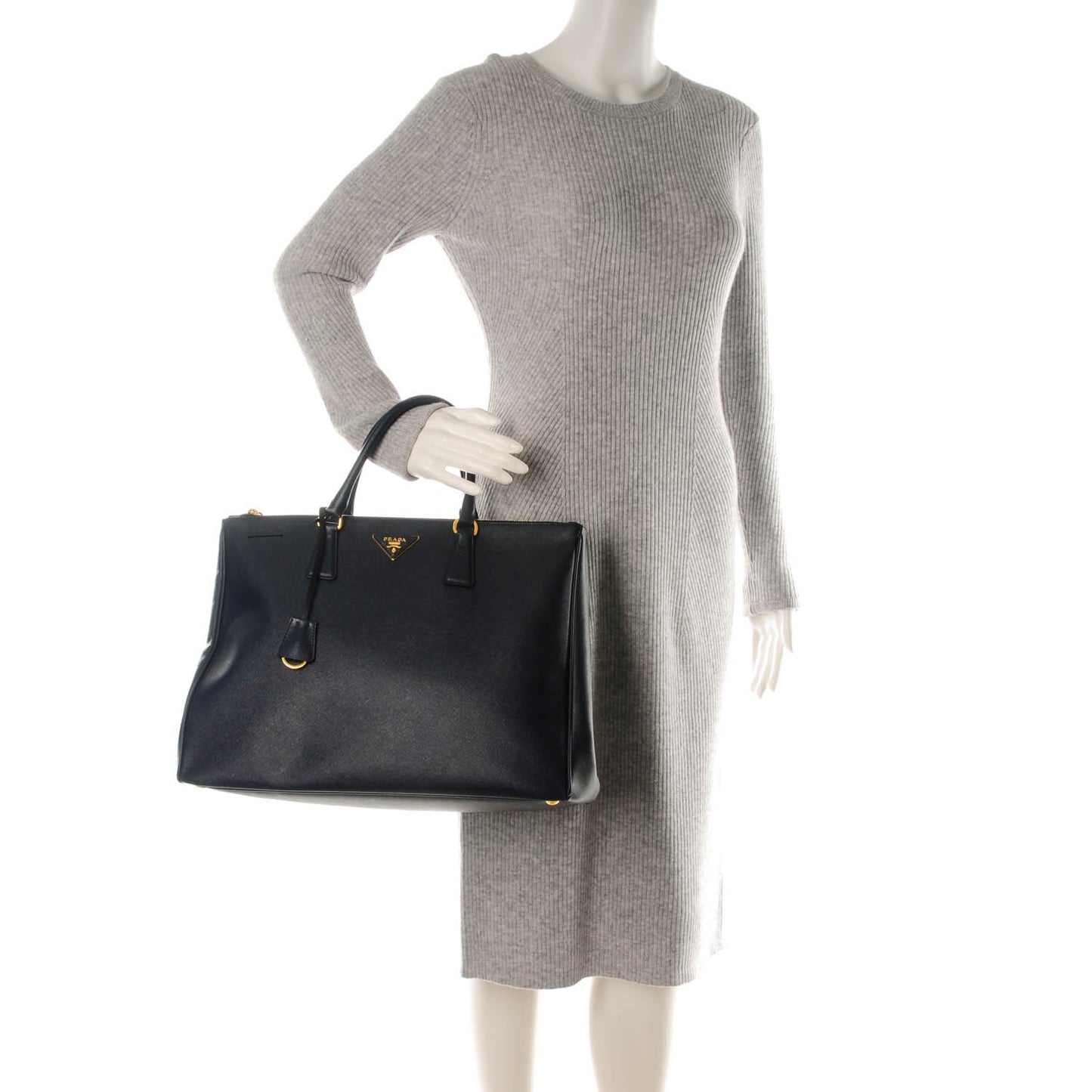 Saffiano Lux Extra Large Galleria Double Zip Tote Baltico