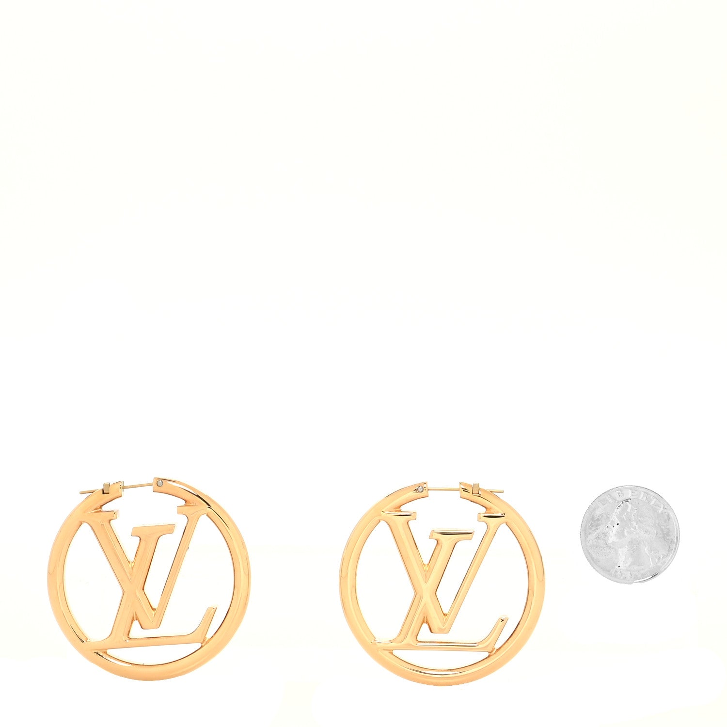 Louis Vuitton Metal Louise Hoop Earrings Gold 2 of 4