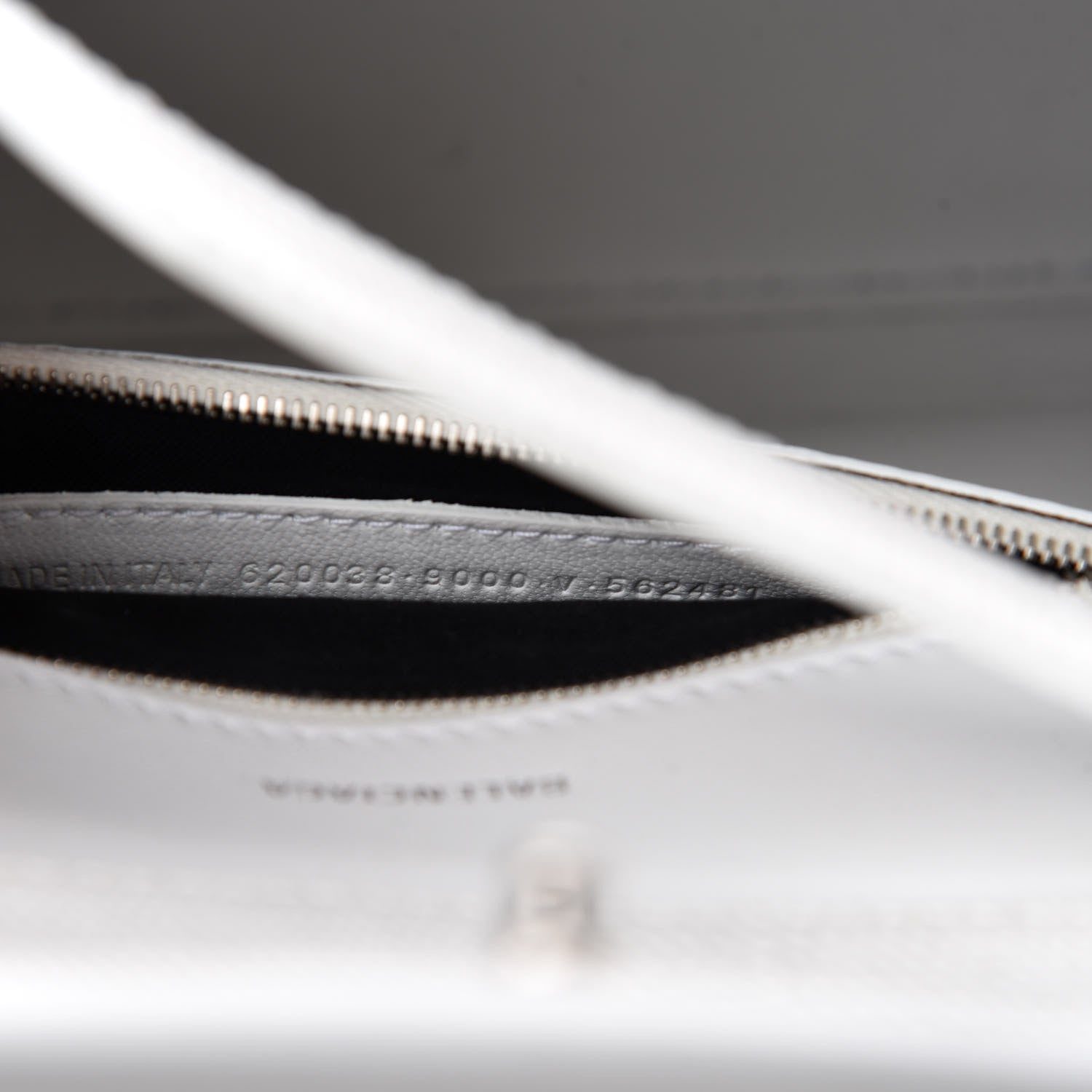 Balenciaga Patent Calfskin Lizard Embossed Medium Ghost Shoulder Bag Optic White 10 of 11