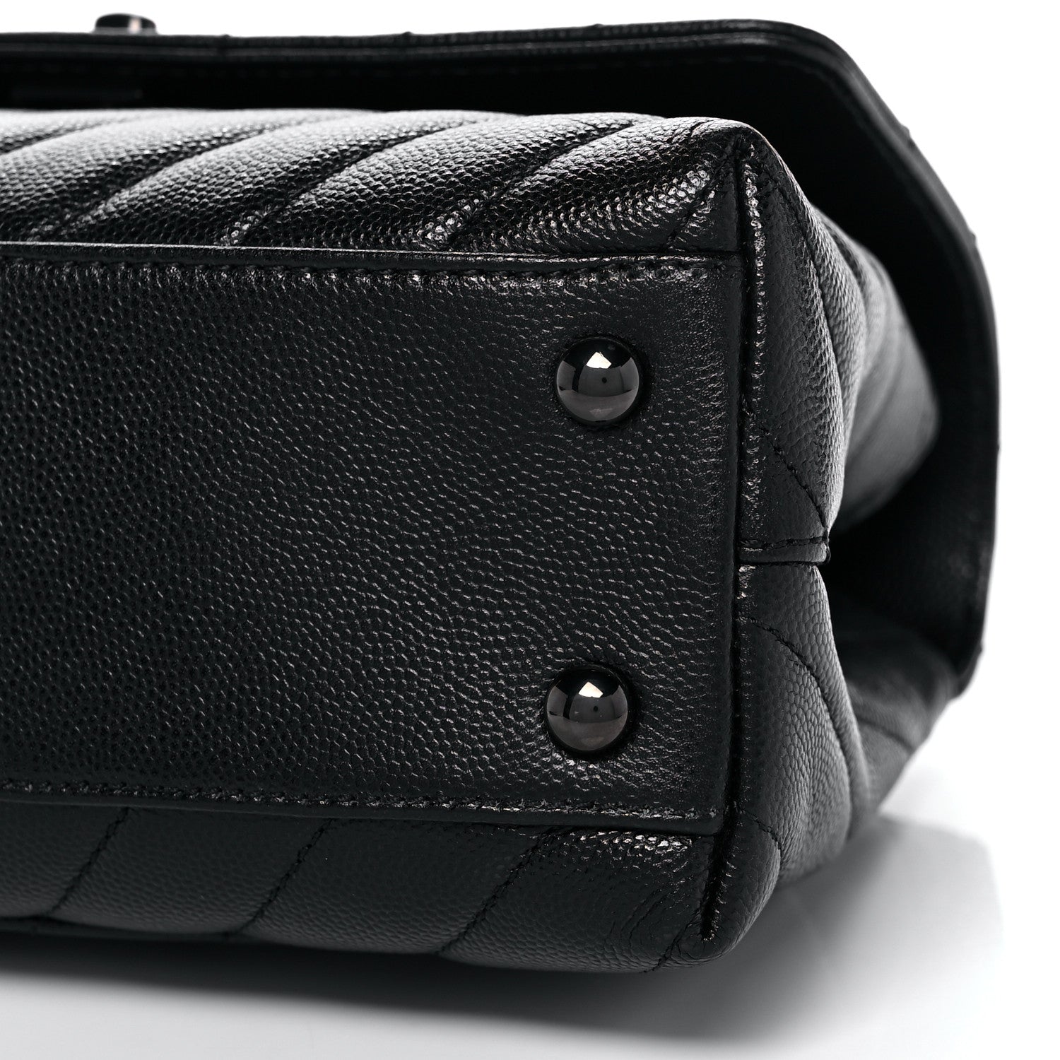 Chanel Caviar Chevron Quilted Mini Coco Handle Flap So Black 10 of 14