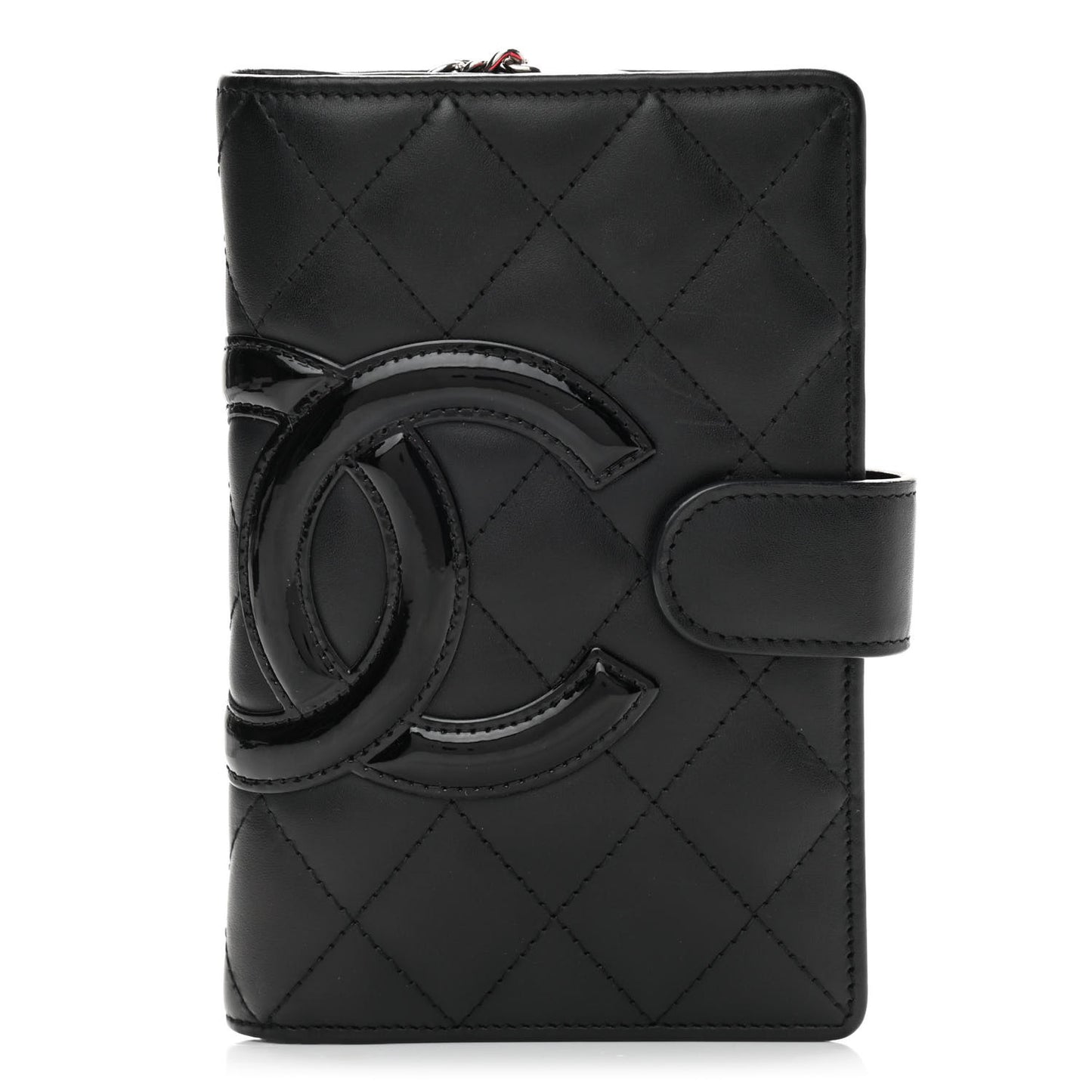 Calfskin Cambon Zipped Pocket Wallet Black