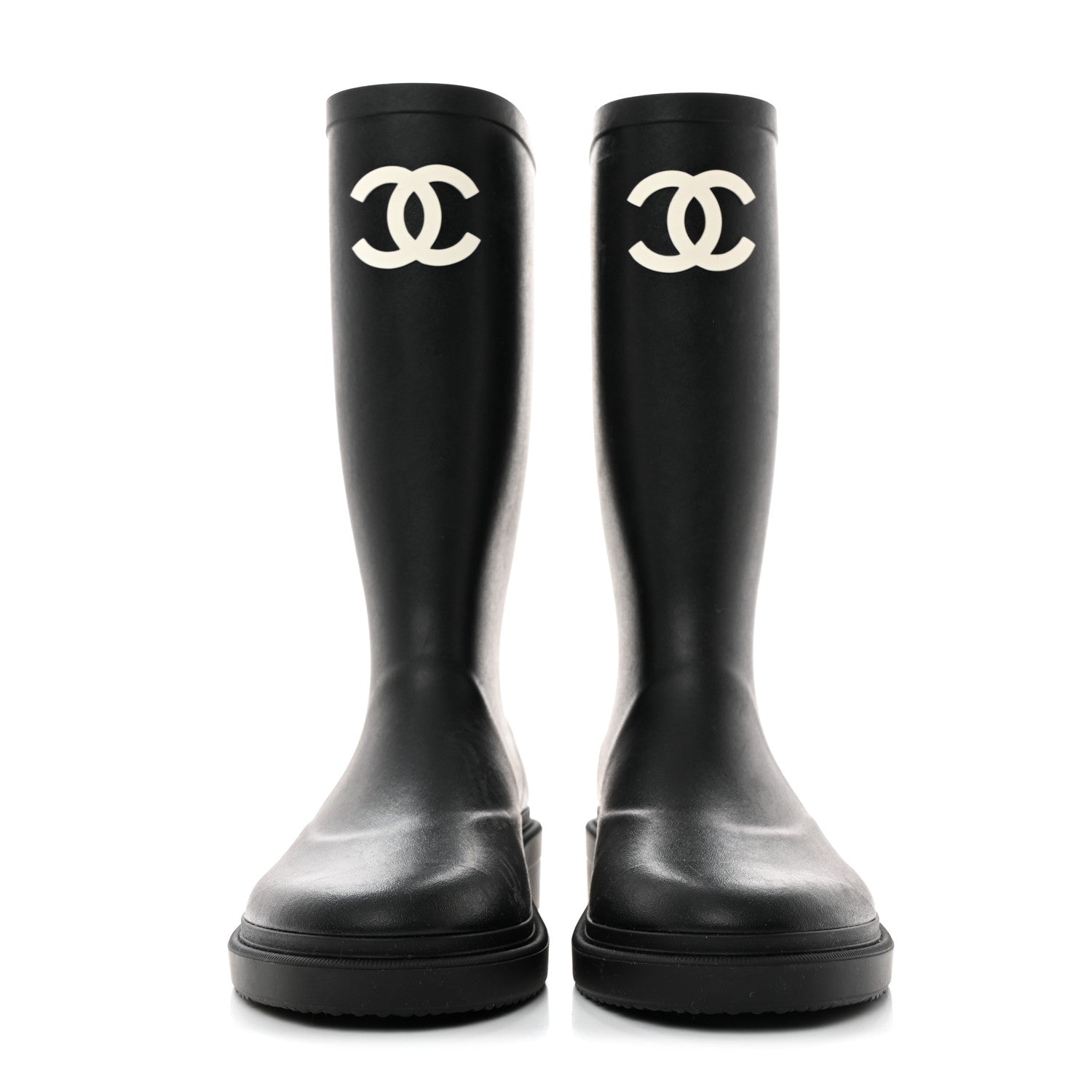 Chanel Caoutchouk CC High Boots 37 Black 2 of 8