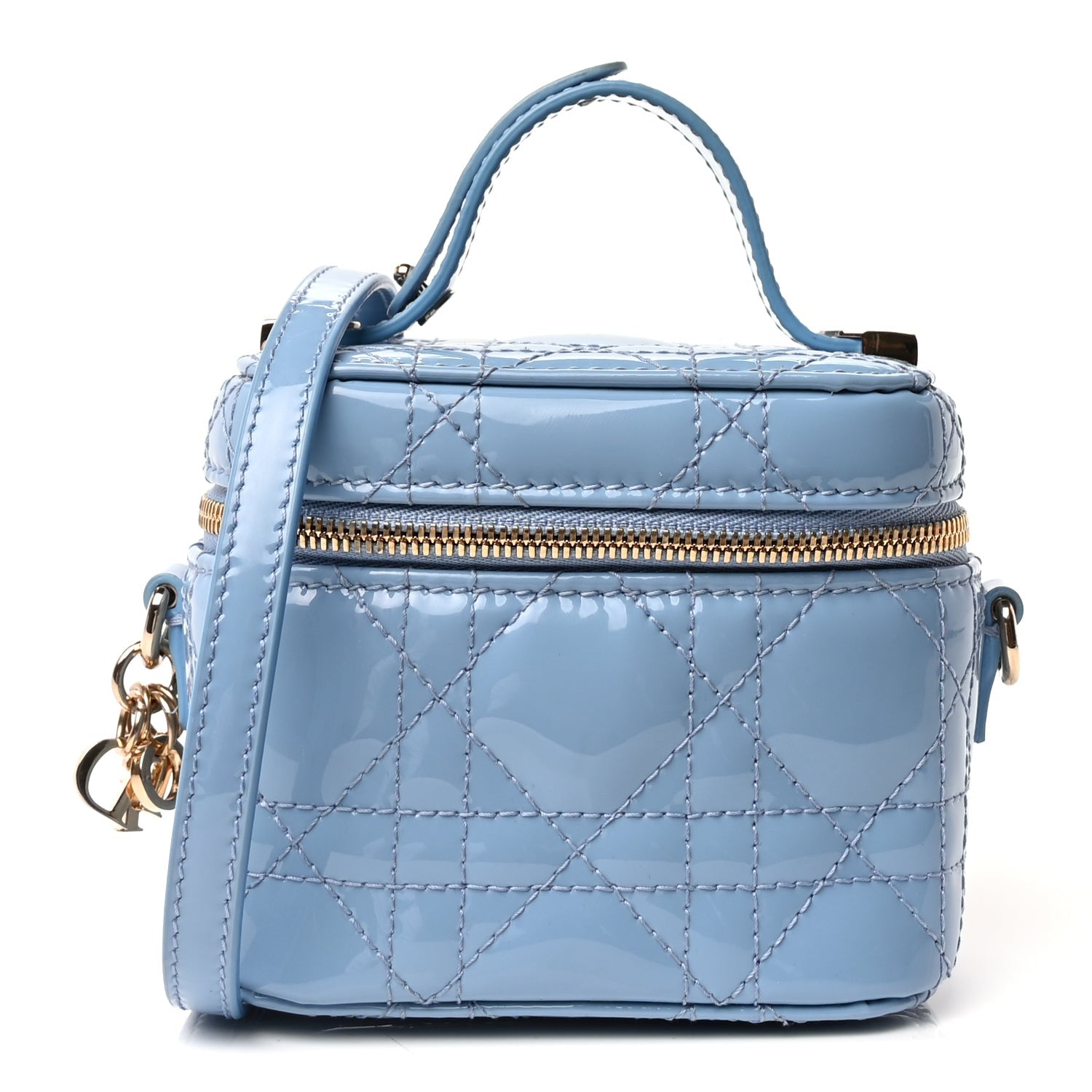 Christian Dior Patent Cannage Micro Vanity Case  Cornflower 1 of 8