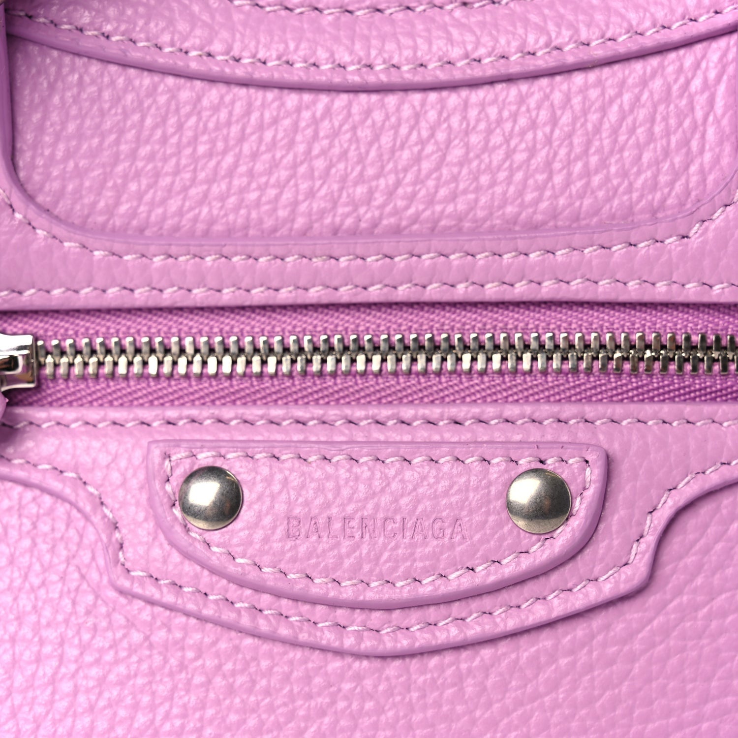 Balenciaga Grained Calfskin Neo Classic Silver Hardware Mini City Lilac 6 of 8
