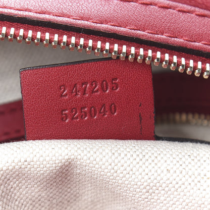 Gucci Calfskin Microguccissima Trim Medium Boston Raspberry Red 8 of 12