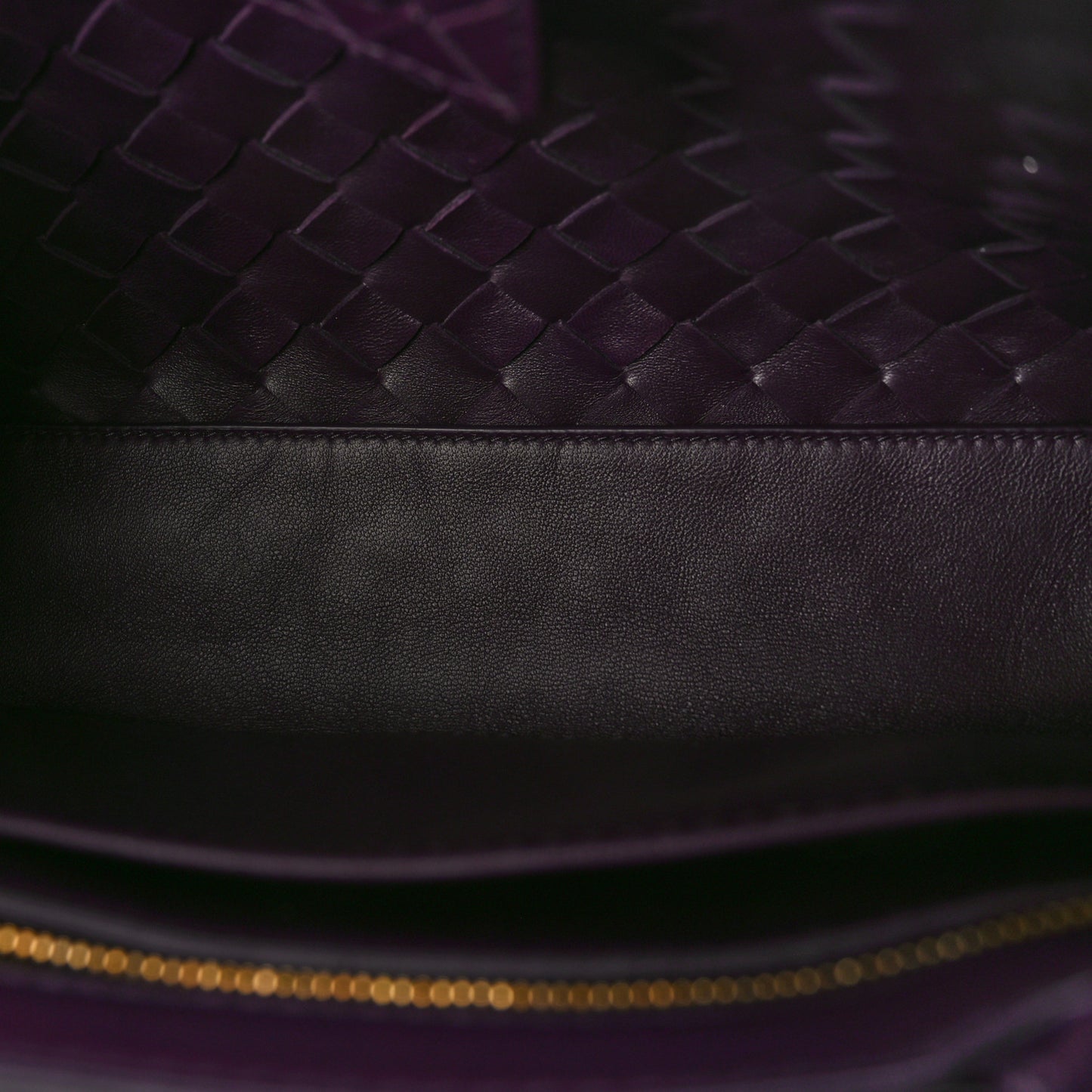 Nappa Intrecciato Small East West Andiamo Shoulder Bag Dark Mystic