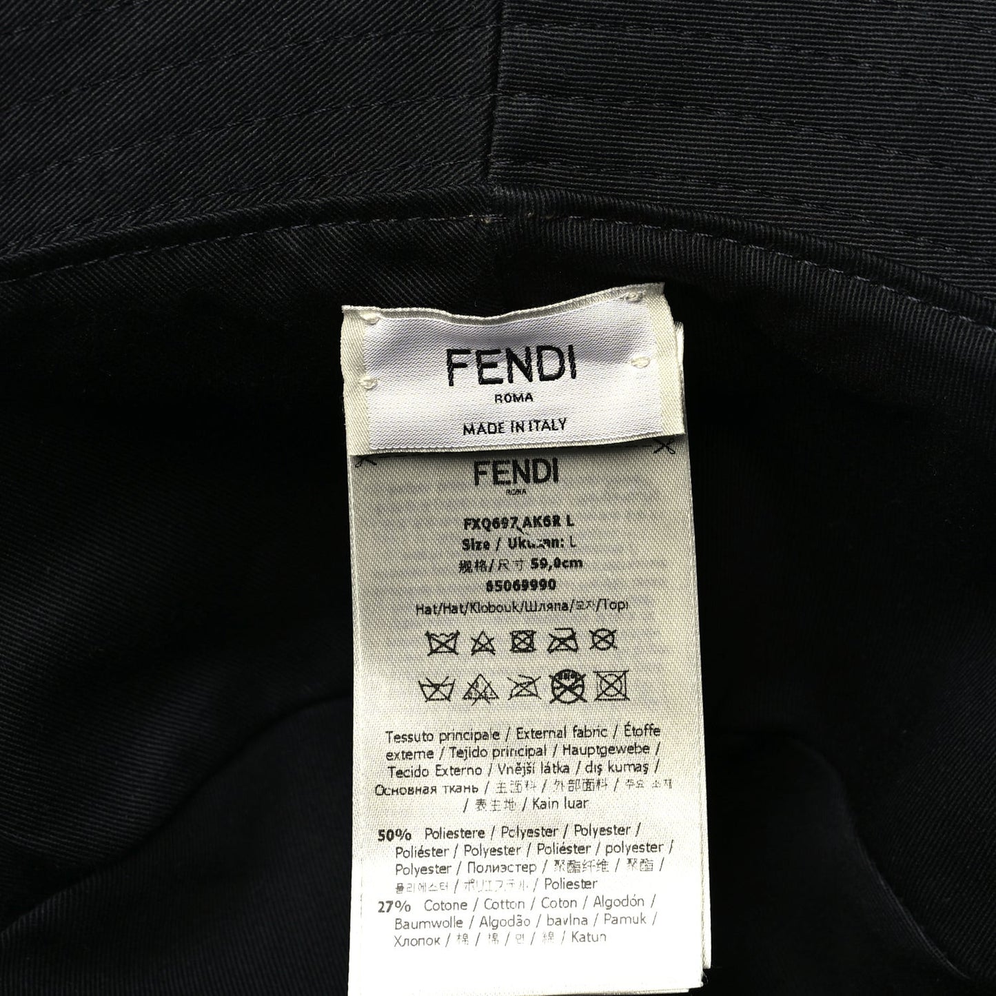FENDI Technical Fabric FF Reversible Bucket Hat L Tobacco Beige