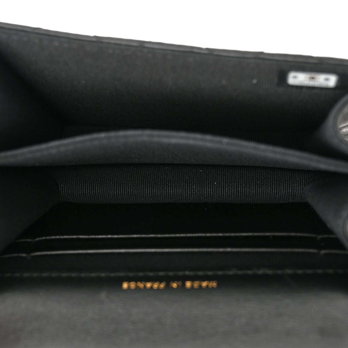 Lambskin Quilted Chain Top Handle Clutch With Chain Black