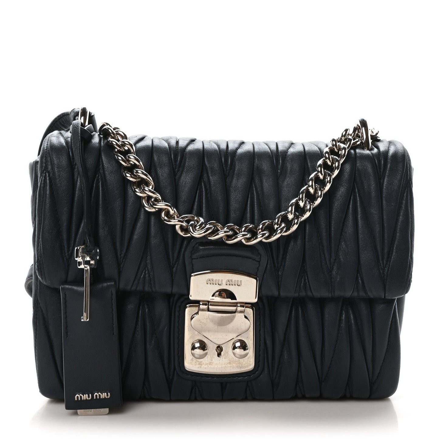 Nappa Matelasse Flap Bag Navy