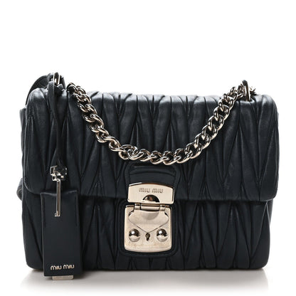 Miu Miu Nappa Matelasse Flap Bag Navy 1 of 7