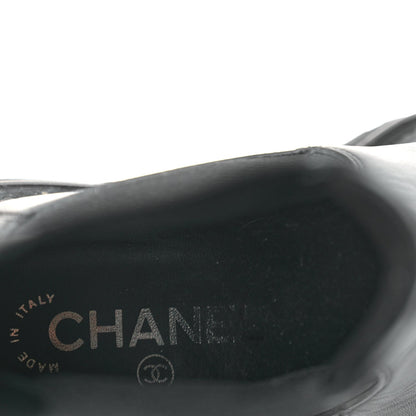 Chanel Calfskin Patent Cap Toe Ankle Boots 37 Black 6 of 6
