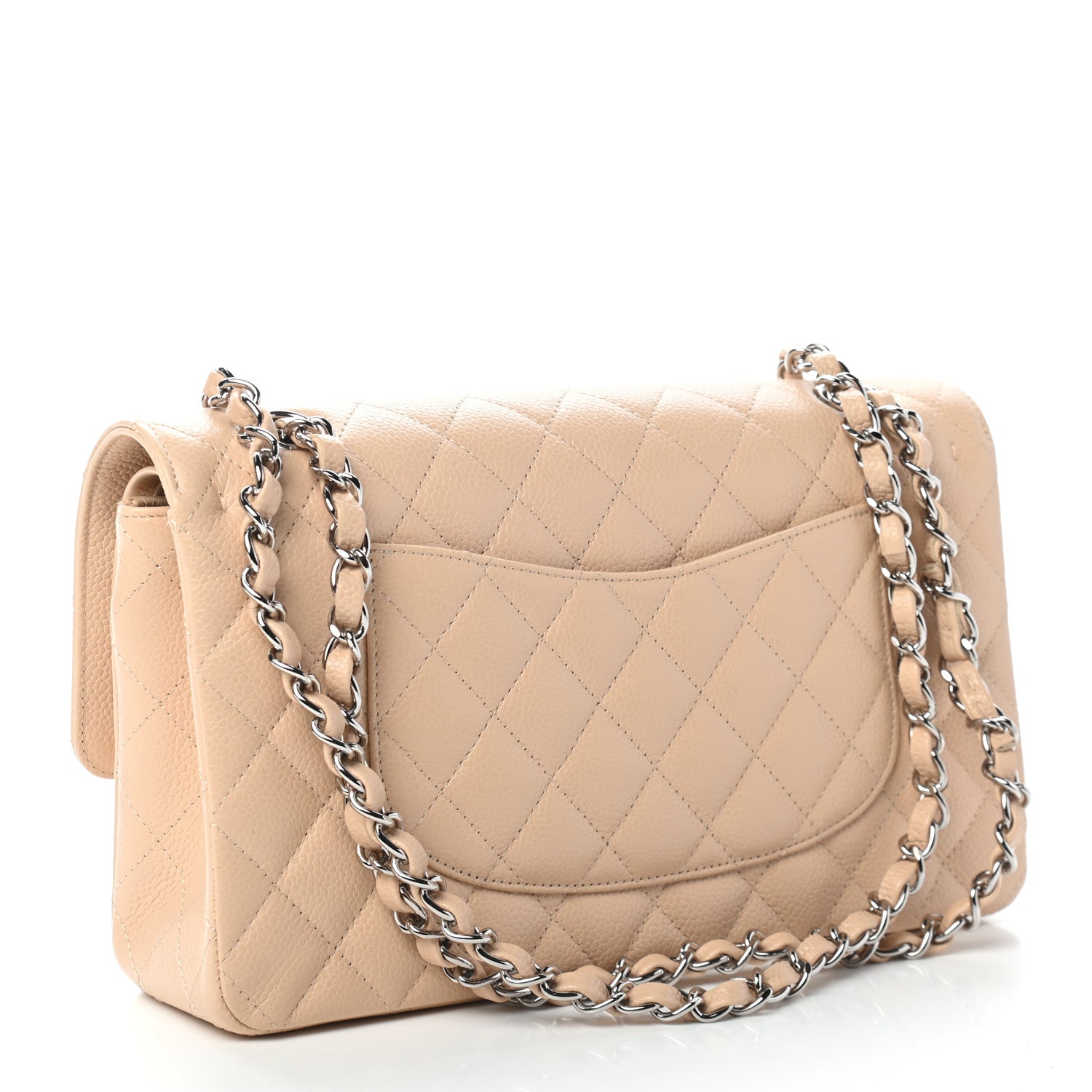 Chanel Caviar Quilted Medium Double Flap Beige Clair 3 of 9