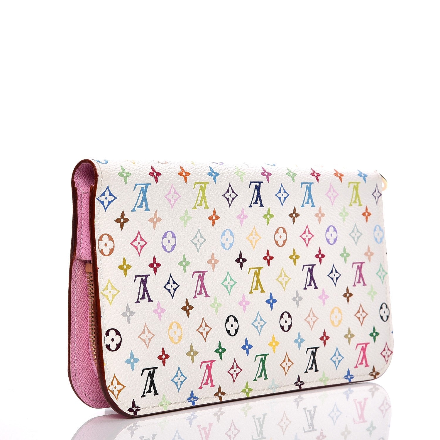 Louis Vuitton Monogram Multicolor Insolite Wallet White Litchi 3 of 6
