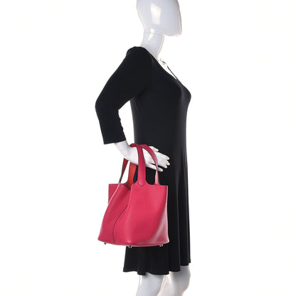 Hermes Taurillon Clemence Picotin Lock 22 MM Rose Mexico 2 of 11