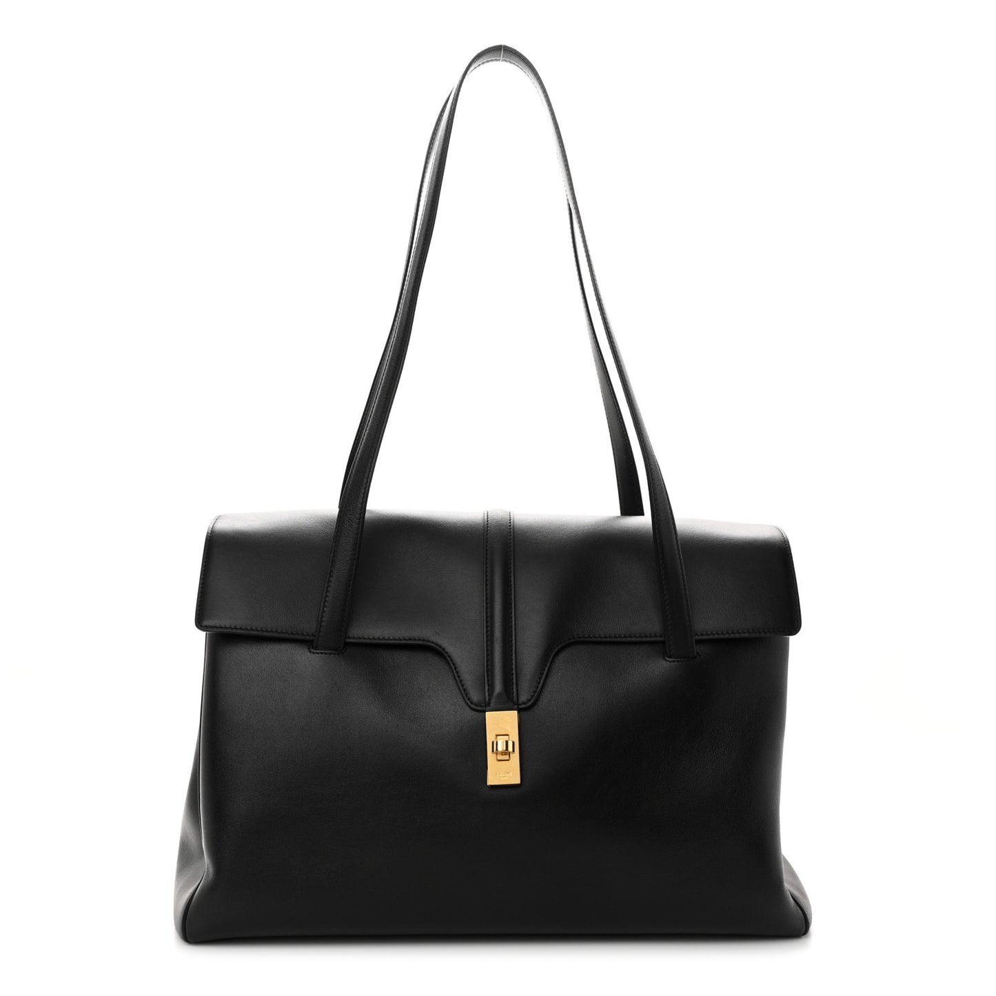 Grained Calfskin Large Soft 16 Bag Black