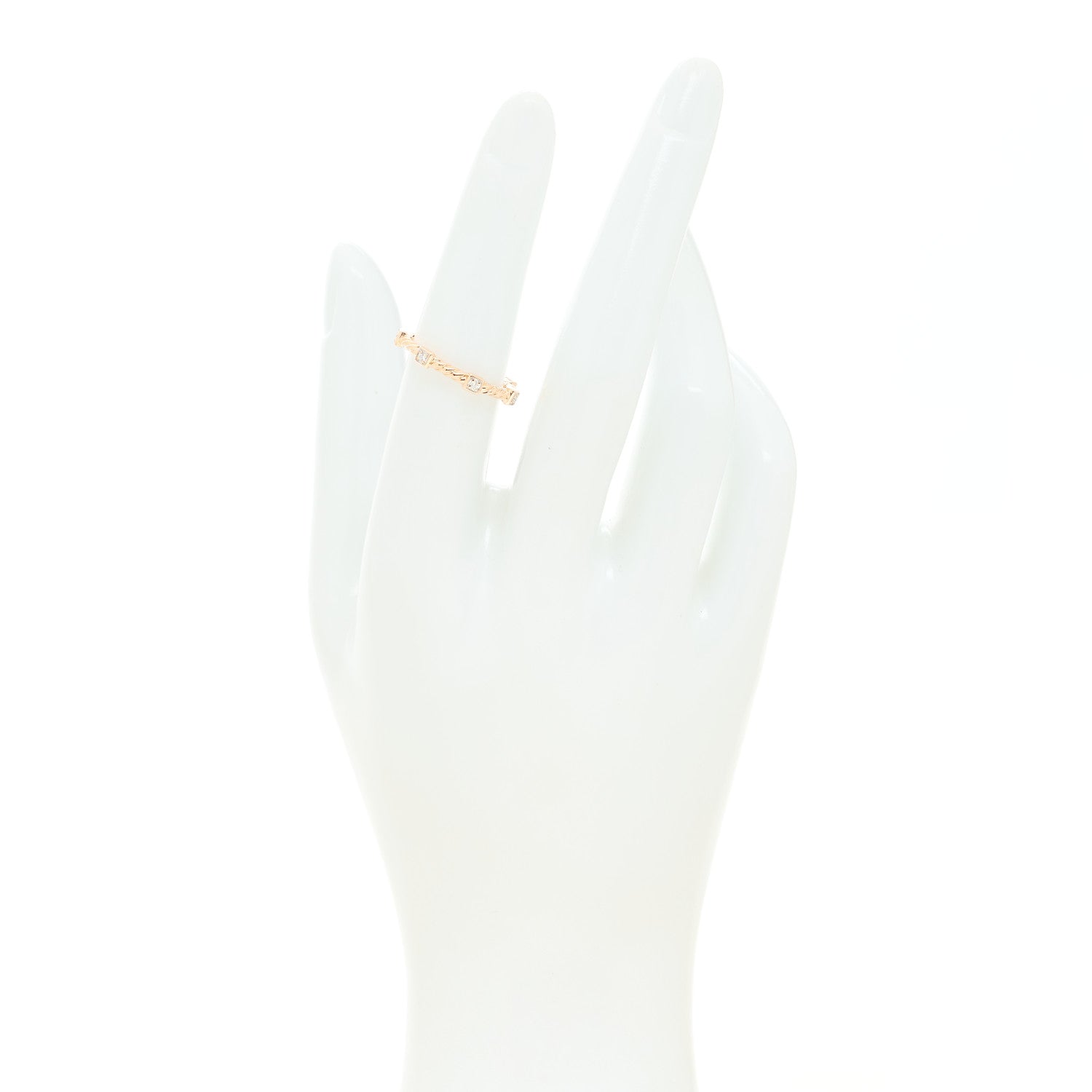 David Yurman 18K Rose Gold Diamond Paveflex 2mm Stackable Band Ring 52 6 2 of 4