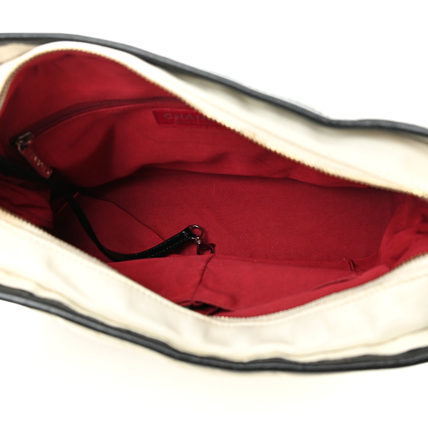 Aged Calfskin Quilted Medium Gabrielle Hobo Black White