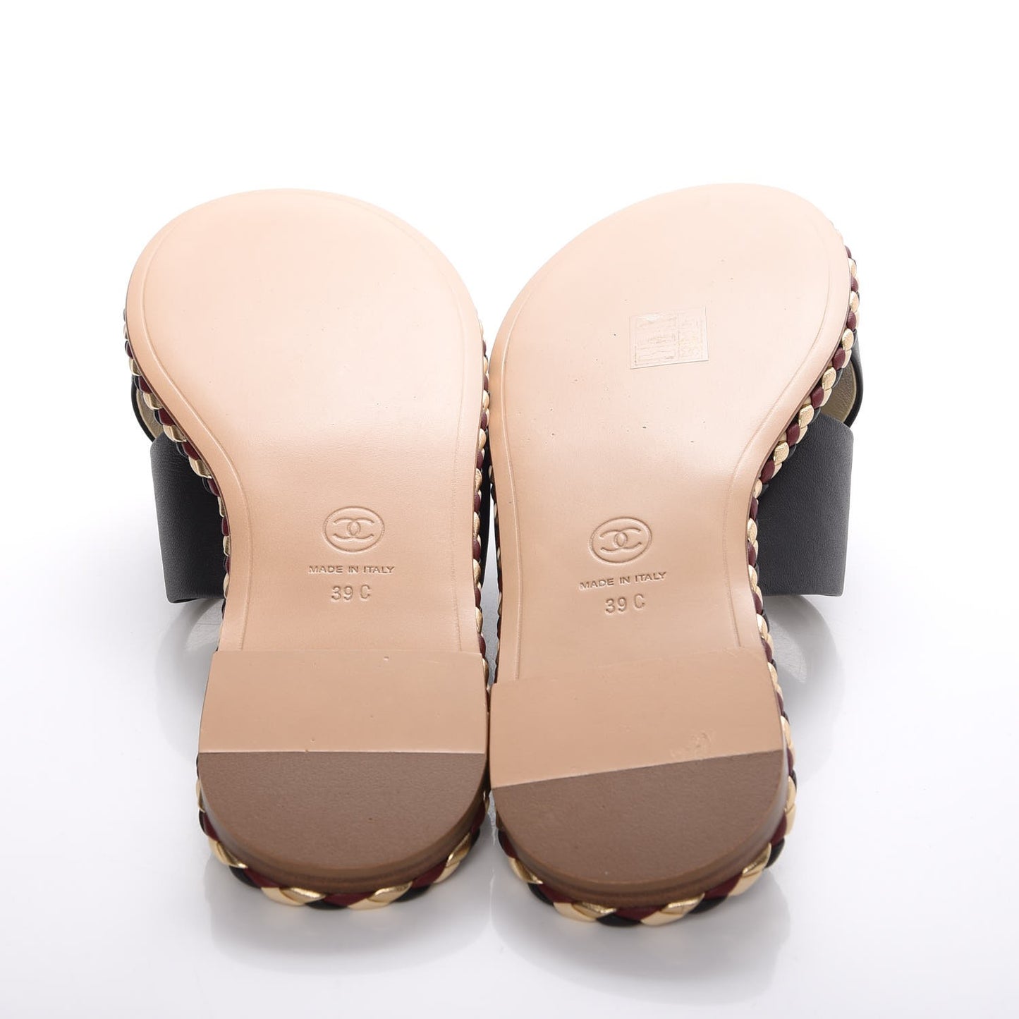 Lambskin Braided Mule Sandals 39 Black