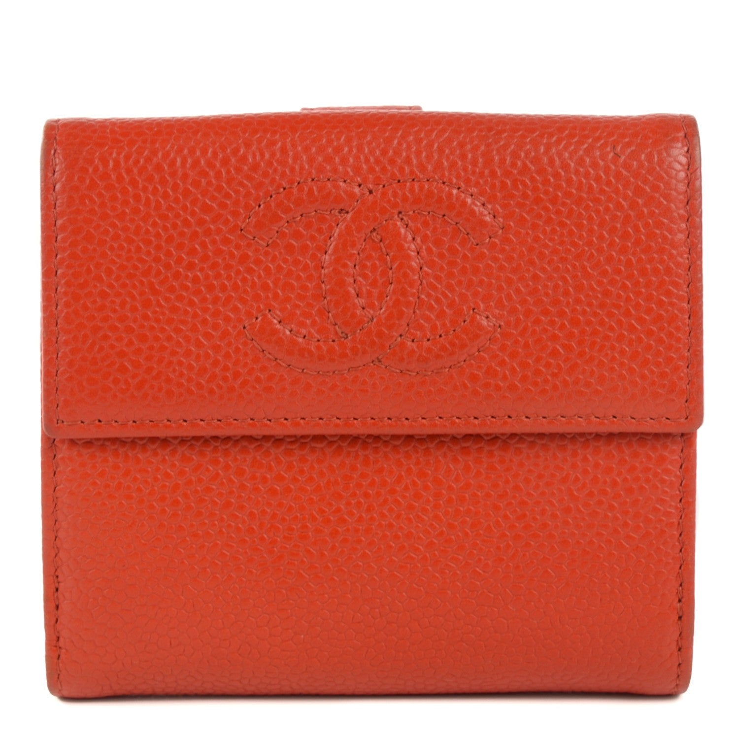 Chanel Caviar Small Timeless CC Flap Wallet Orange 1 of 7
