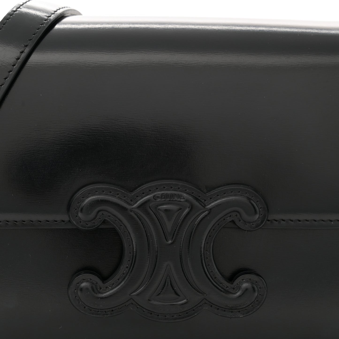 Shiny Calfskin Teen Cuir Triomphe Black
