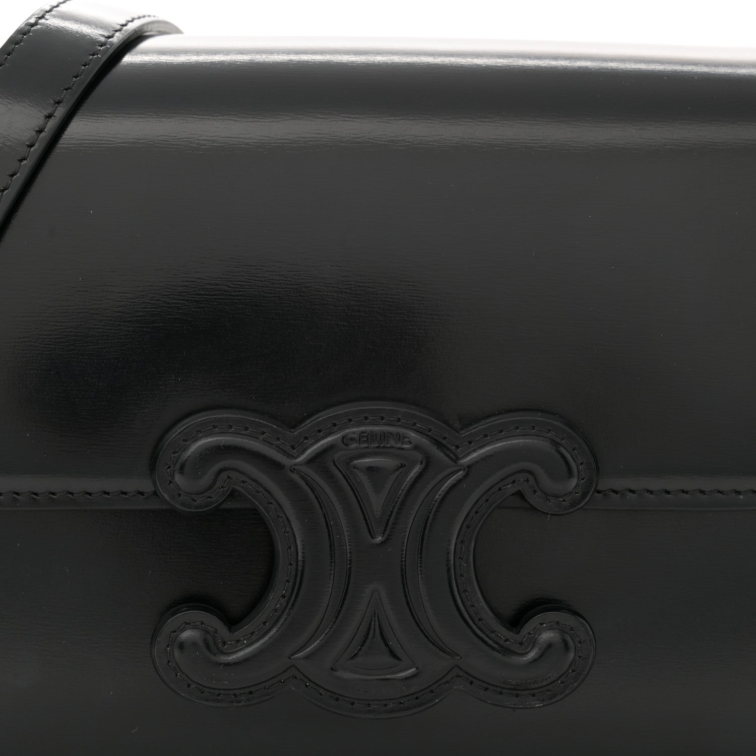 Celine Shiny Calfskin Teen Cuir Triomphe Black 9 of 12