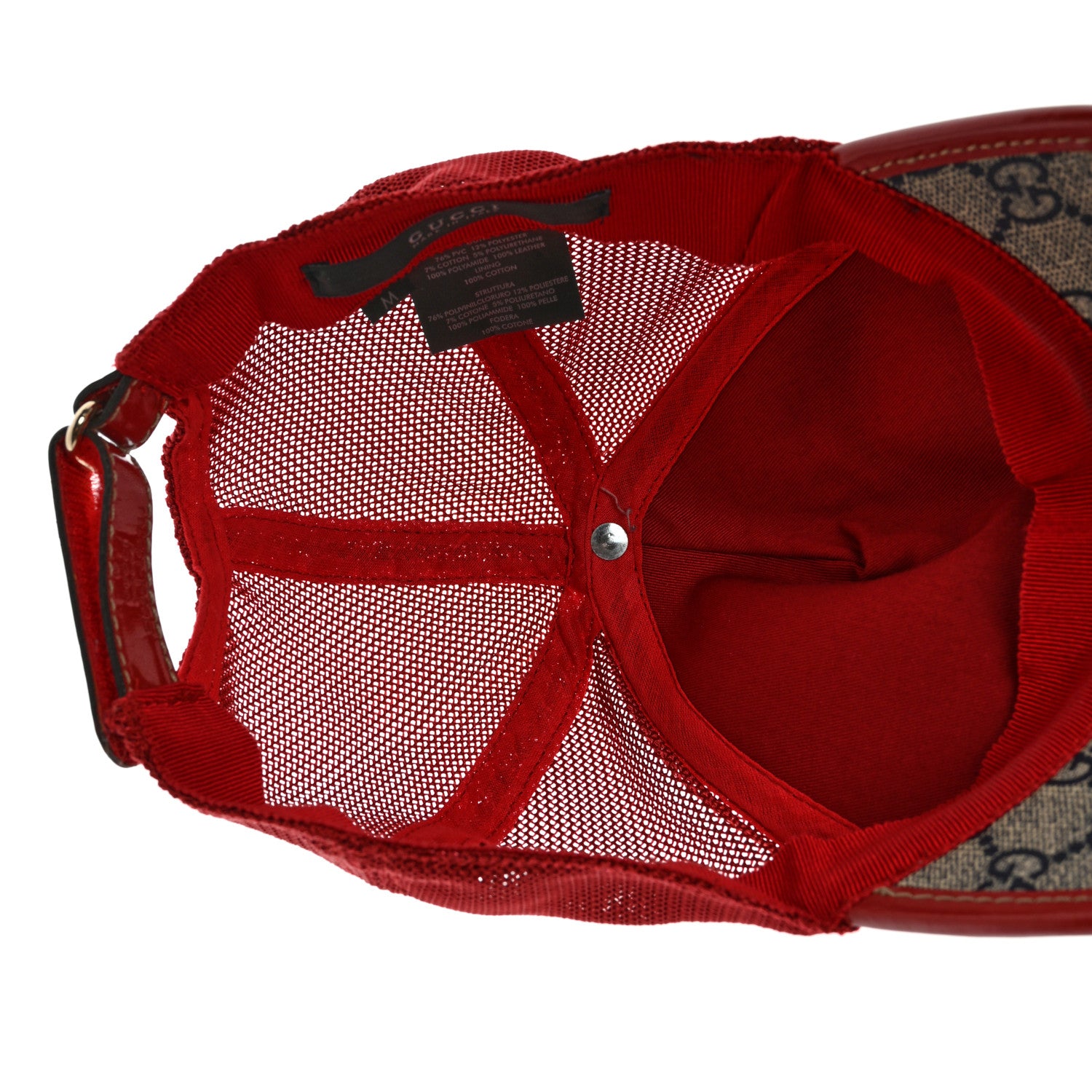 Gucci GG Supreme Monogram Baseball Hat S Beige Red Multicolor 7 of 13