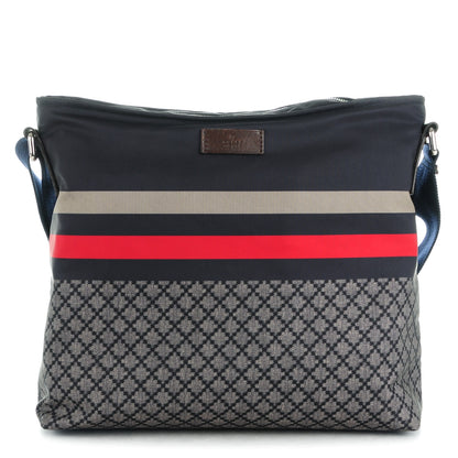 Gucci Nylon Diamante Medium Flat Messenger Bag Navy 1 of 7