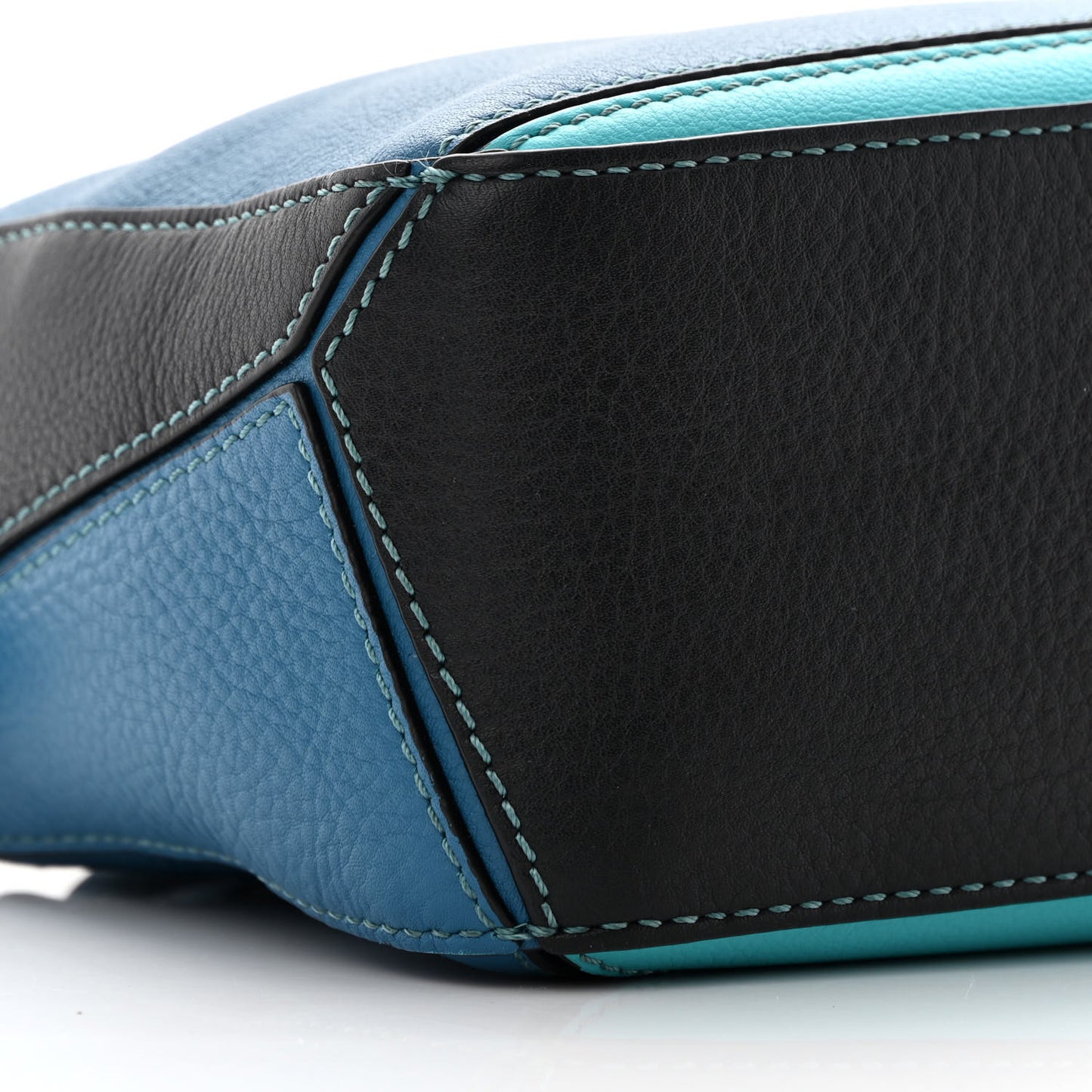 Calfskin Mini Puzzle Bag Dark Lagoon Black