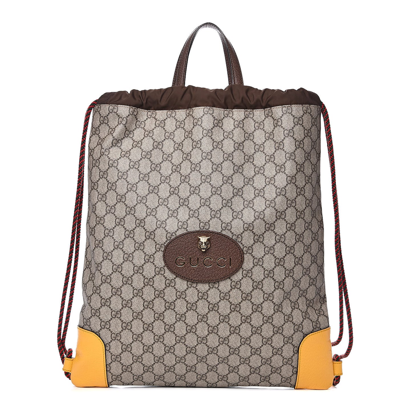 GG Supreme Monogram Neo Vintage Drawstring Backpack Beige New Acero Crop