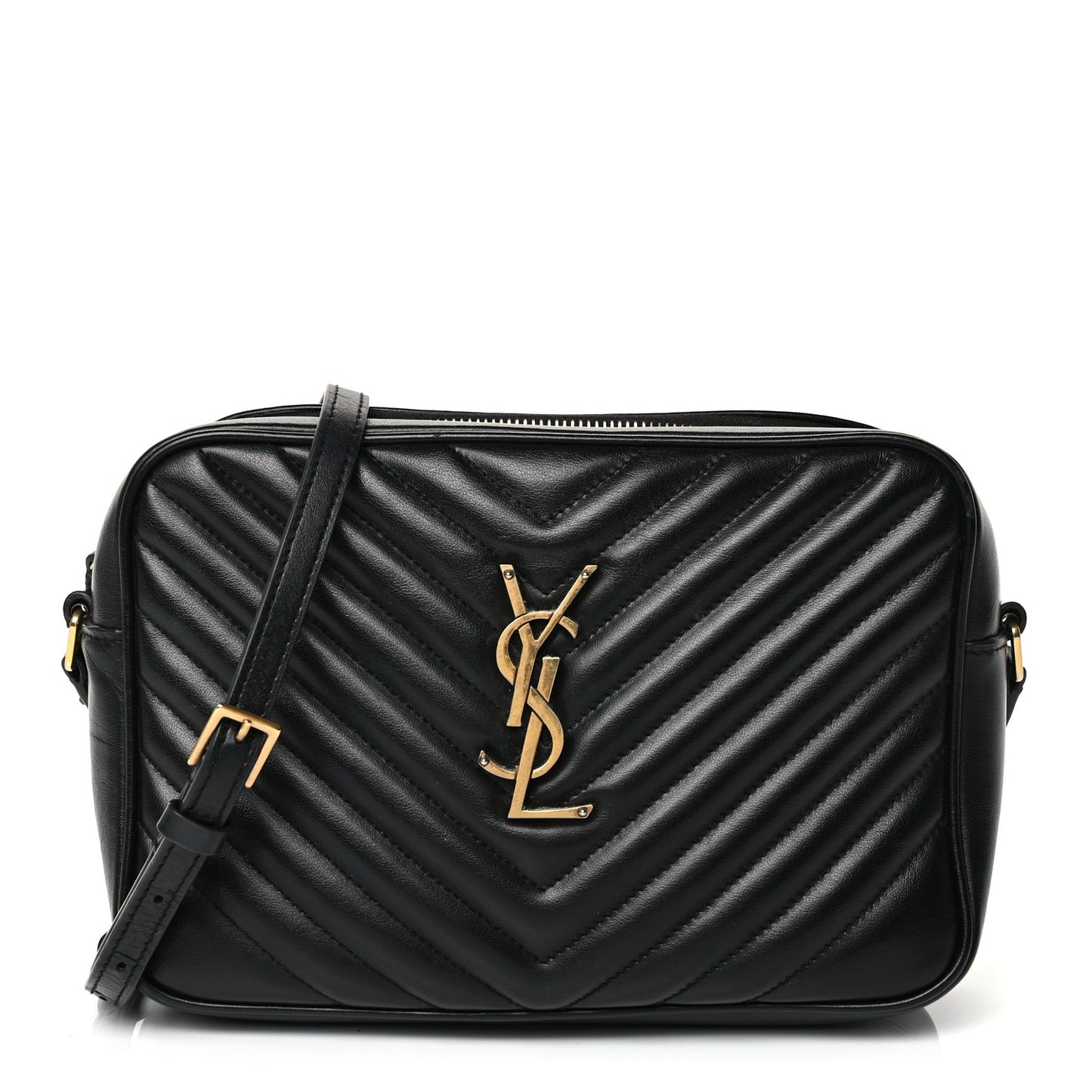 Calfskin Matelasse Monogram Lou Camera Bag Black