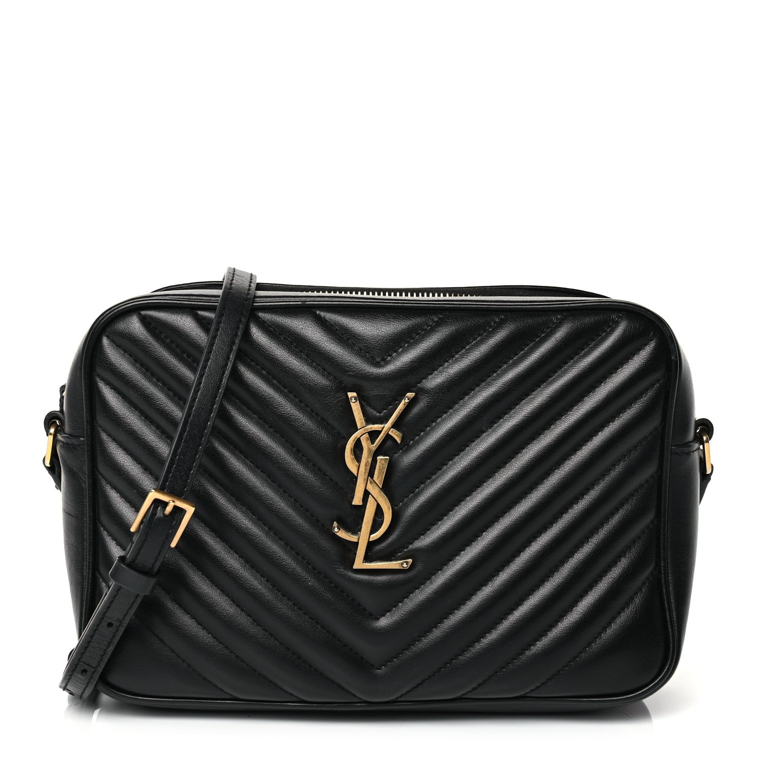 Saint Laurent Calfskin Matelasse Monogram Lou Camera Bag Black 1 of 9