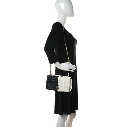 Burberry Lambskin Quilted Small Lola Bag White Black 3 of 13