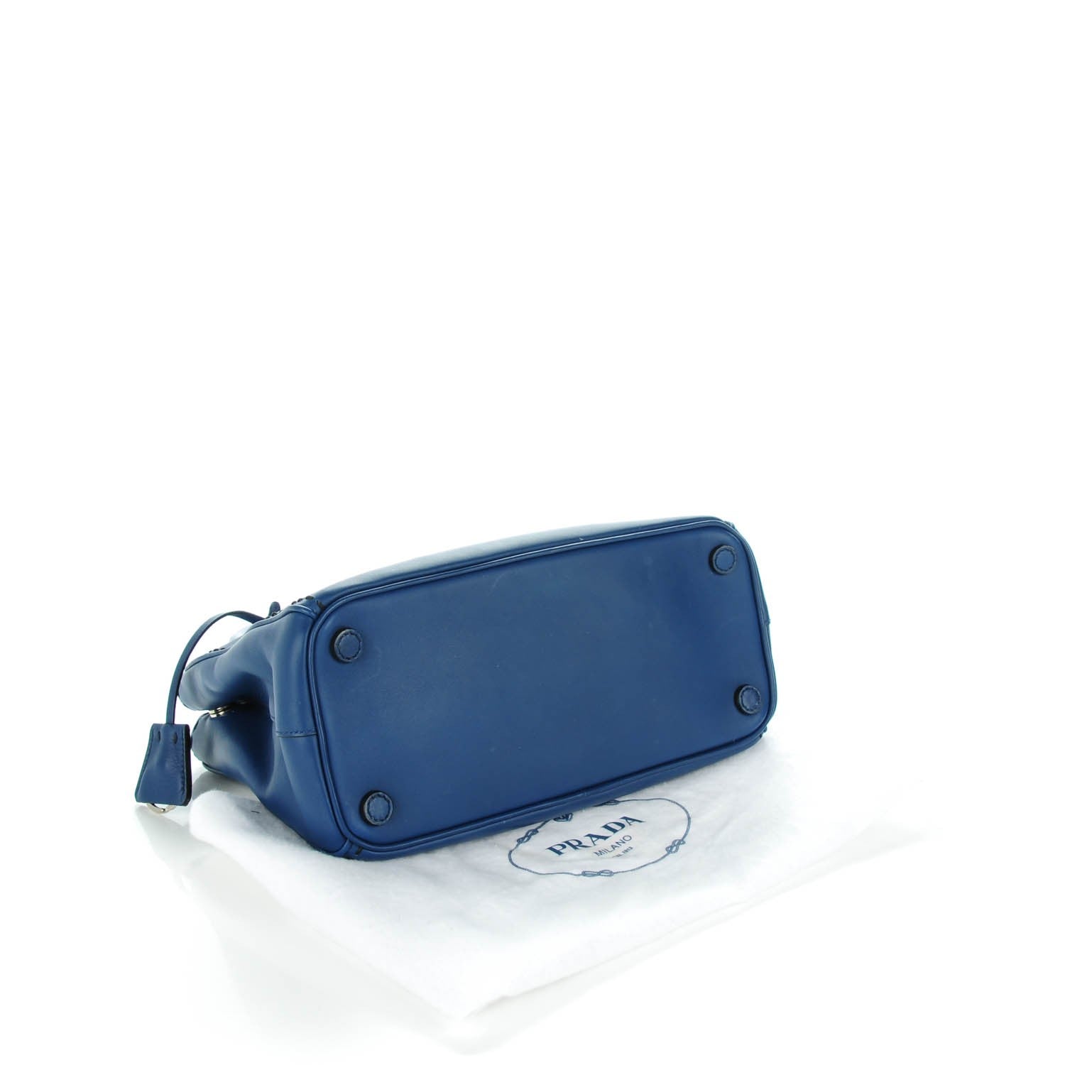 Prada City Calf Small Hand Stitched Galleria Double Zip Tote Bleuette 4 of 7