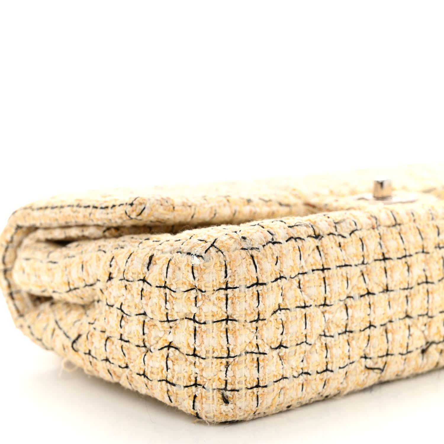 Chanel Tweed Quilted Medium Double Flap Beige Multicolor 10 of 13