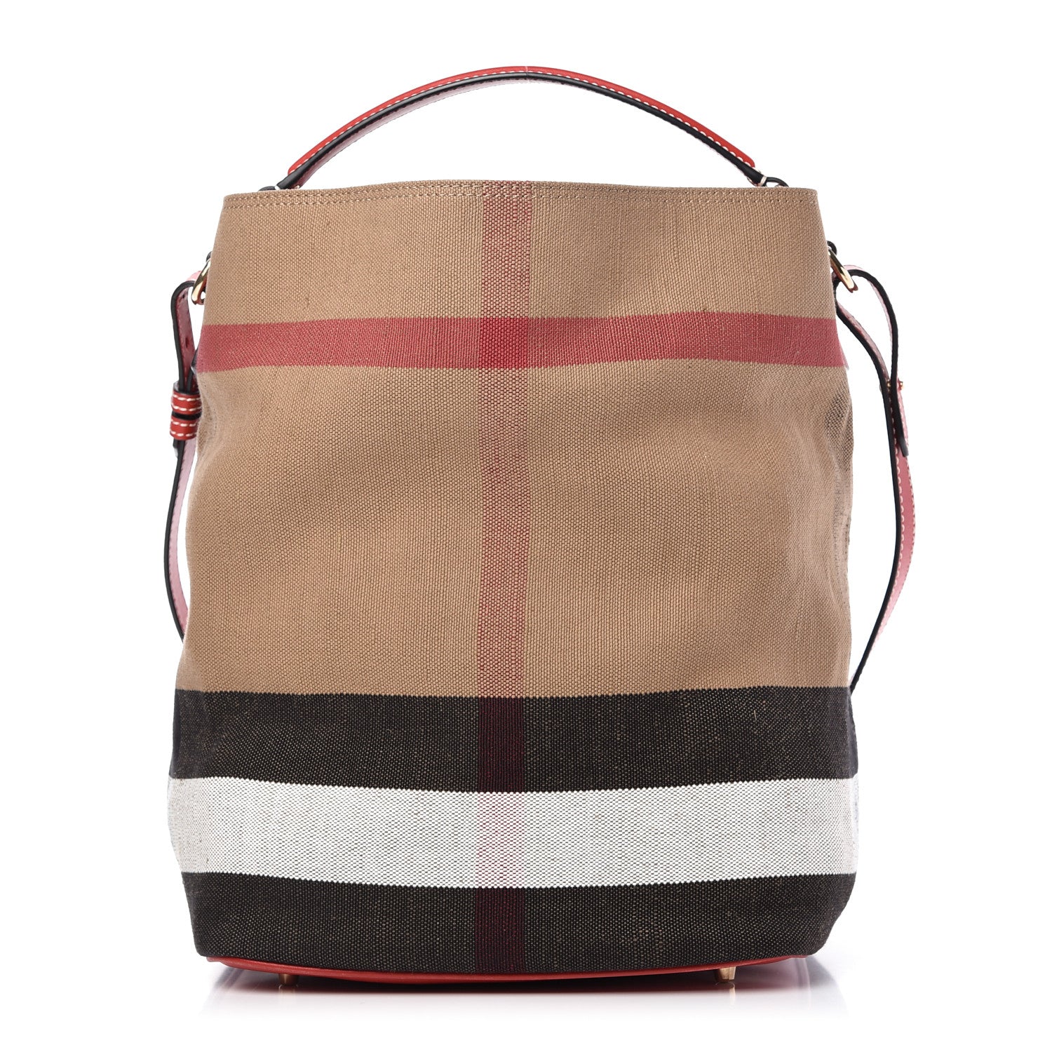 Burberry Canvas Mega Check Medium Ashby Hobo Cadmium Red 1 of 10