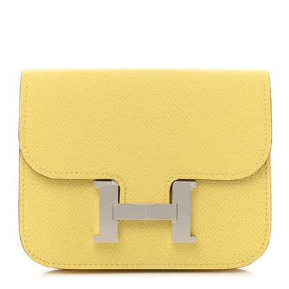 Hermes Epsom Constance Slim Wallet Jaune Poussin 3 of 8