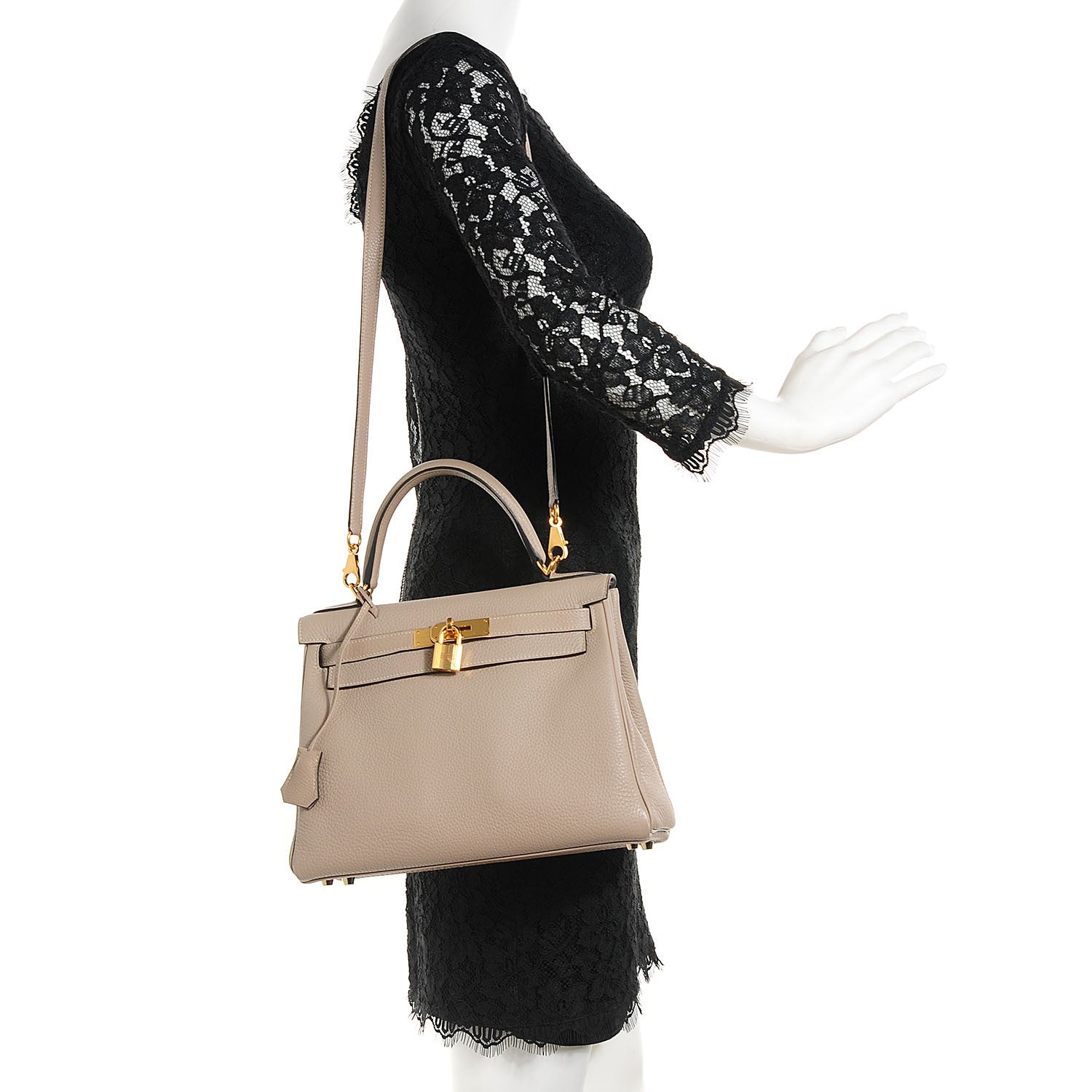 Hermes Taurillon Clemence Kelly Retourne 28 Gris Tourterelle 2 of 26