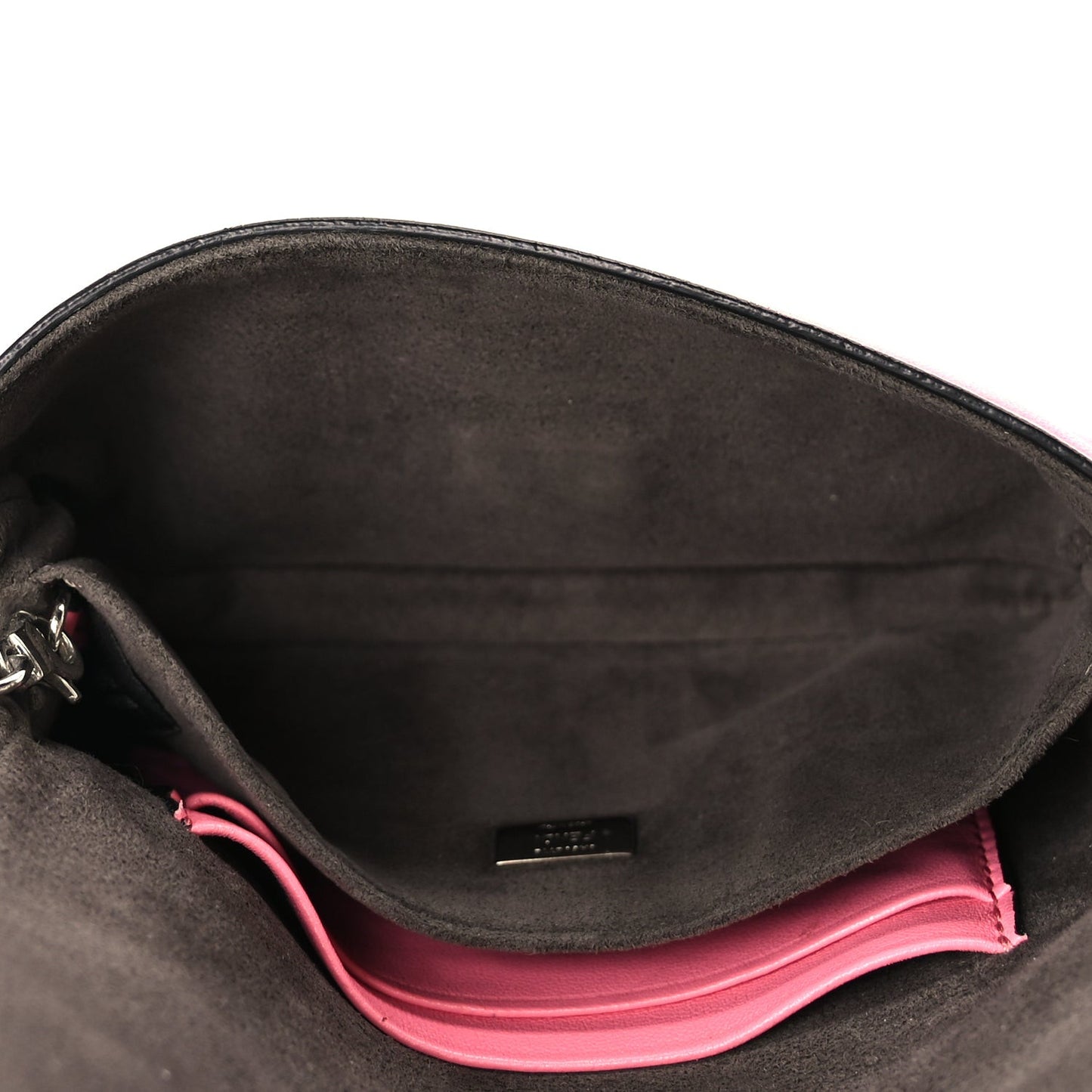 Nappa Rabbit Fox Fur Micro Buggie Baguette Rosa Fluo Multicolor