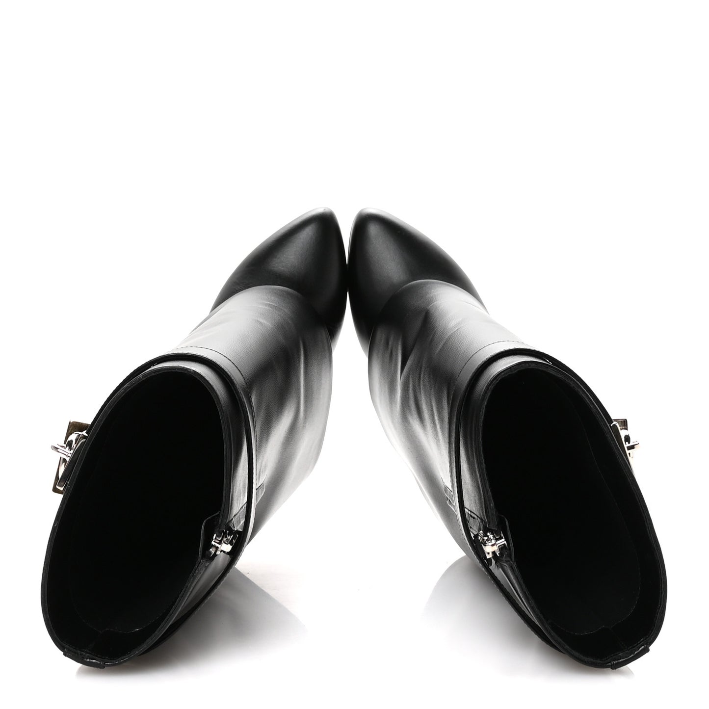 Calfskin Shark Lock Ankle Boots 39.5 Black