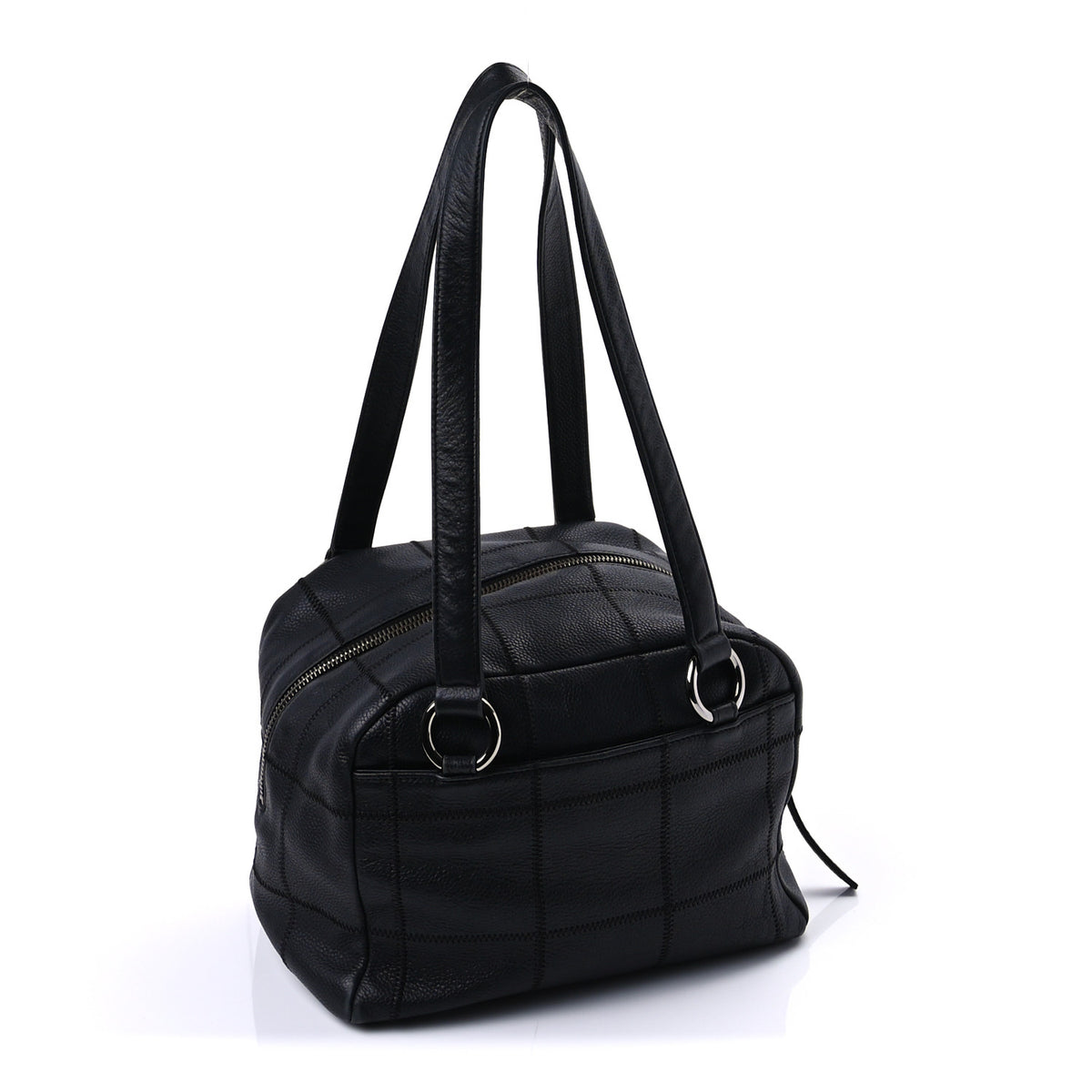 Chanel Caviar Square Stitched Bowler Black 2 of 8