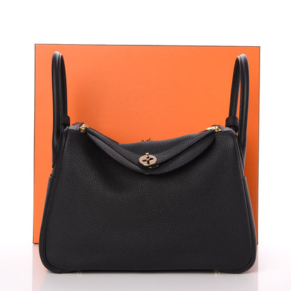 Hermes Taurillon Clemence Lindy 30 Black 8 of 8
