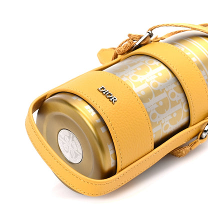 Christian Dior Oblique Stainless Steel Grained Calfskin Aqua Bottle With Shoulder Strap Yellow 6 of 8