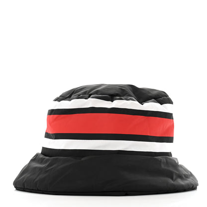 Prada Re-Nylon Triangle Logo Padded Mens Bucket Hat XL Black Red White 6 of 9