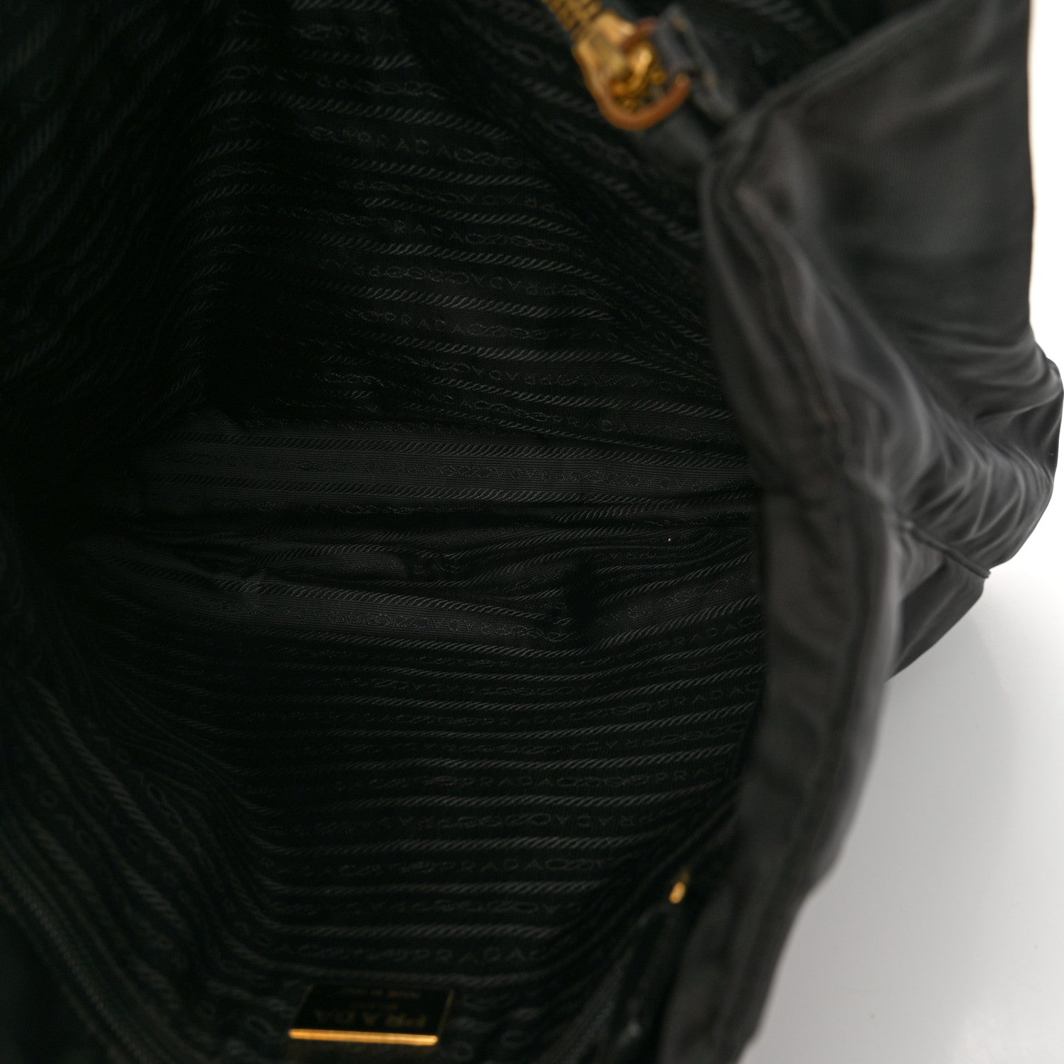 Prada Tessuto Nylon Chain Shoulder Bag Black 6 of 12