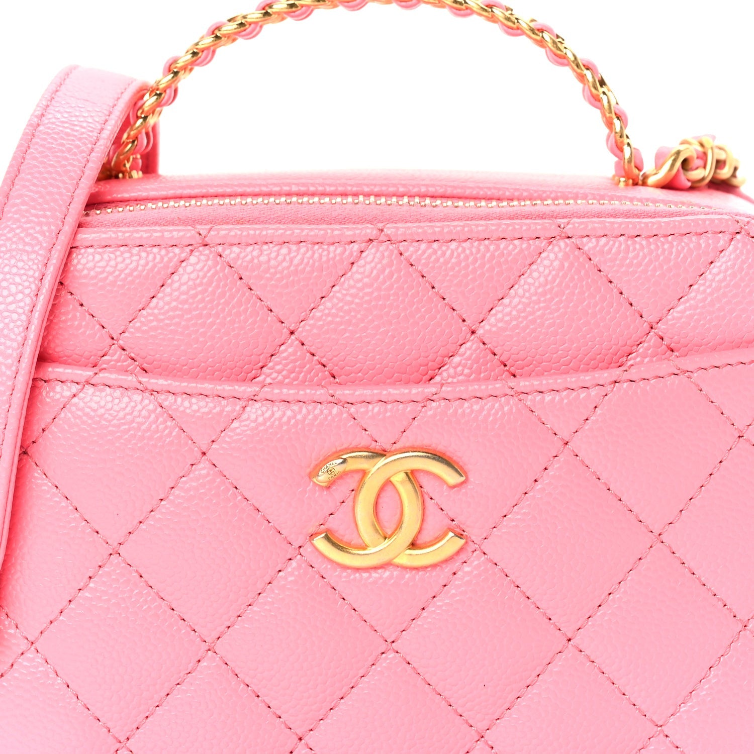 Chanel Caviar Quilted Pick Me Up Mini Vanity Case  Pink 8 of 10