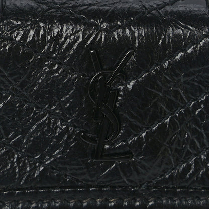 Saint Laurent Crinkled Calfskin Matelasse Monogram Niki Airpods Holder Micro Bag Black 6 of 9