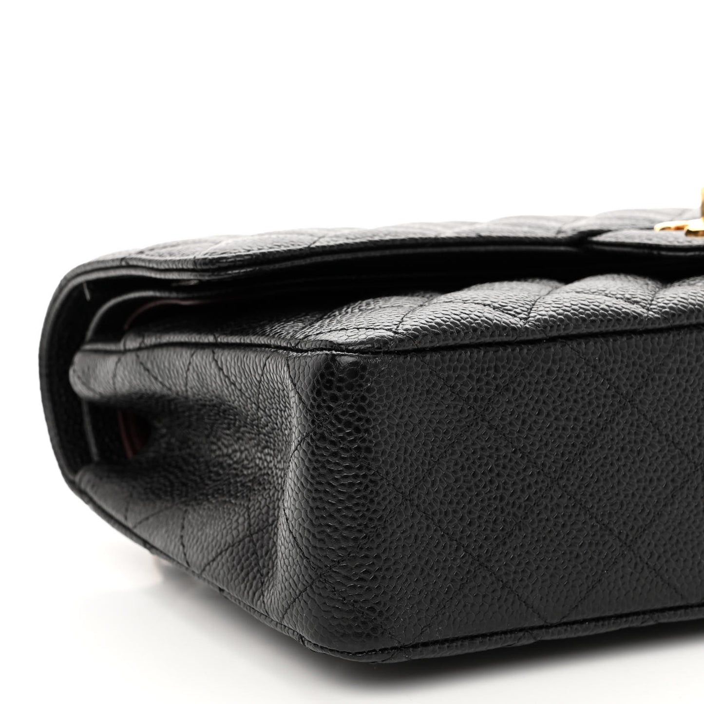 Caviar Quilted Medium Double Flap Black