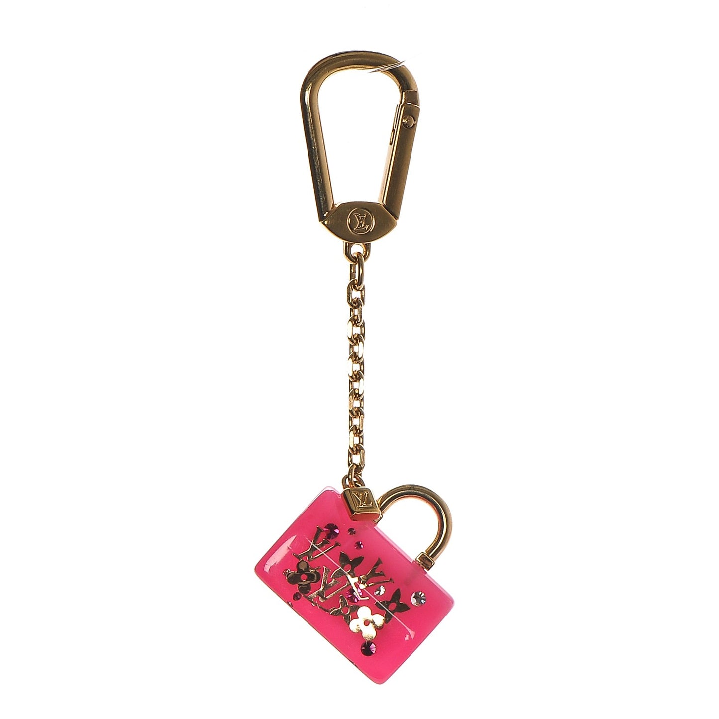 Resin Inclusion Speedy Bag Charm Key Chain Rose Pop