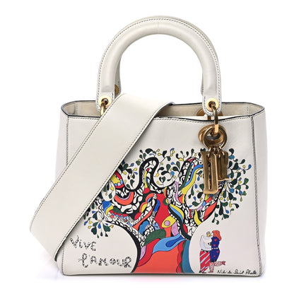 Christian Dior Calfskin Niki De Saint Phalle Medium Supple Lady Dior Off White 1 of 8